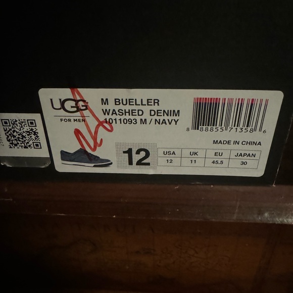 Ugg Bueller Washed Denim Shoe Mens sz 12, new in box! - Picture 7 of 7